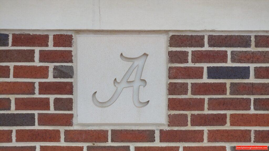 Crimson Tide logo in brick close