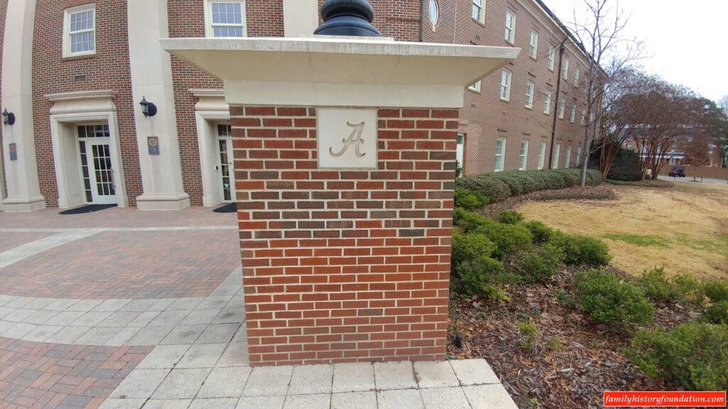 Crimson Tide logo in brick Roll Tide