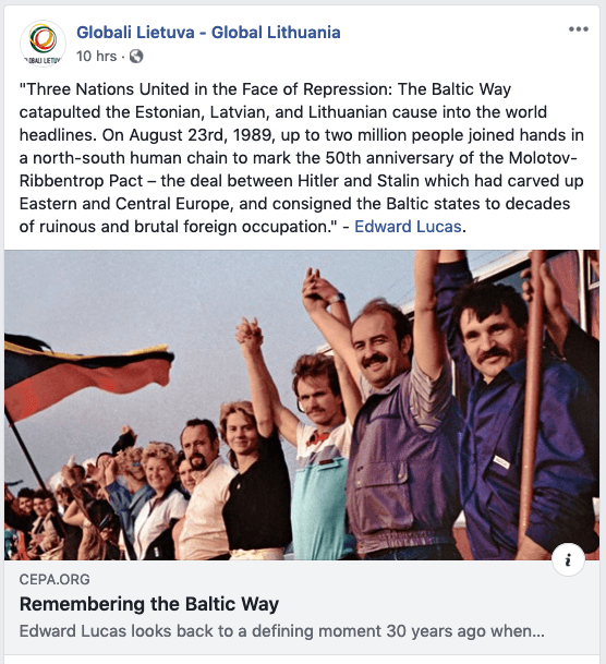 Baltic Way of 1989 Edward Lucas remember