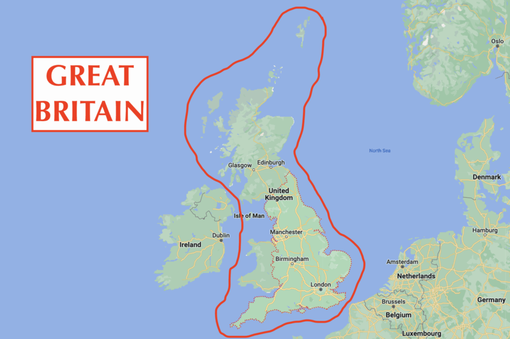 Great Britain Map region explained