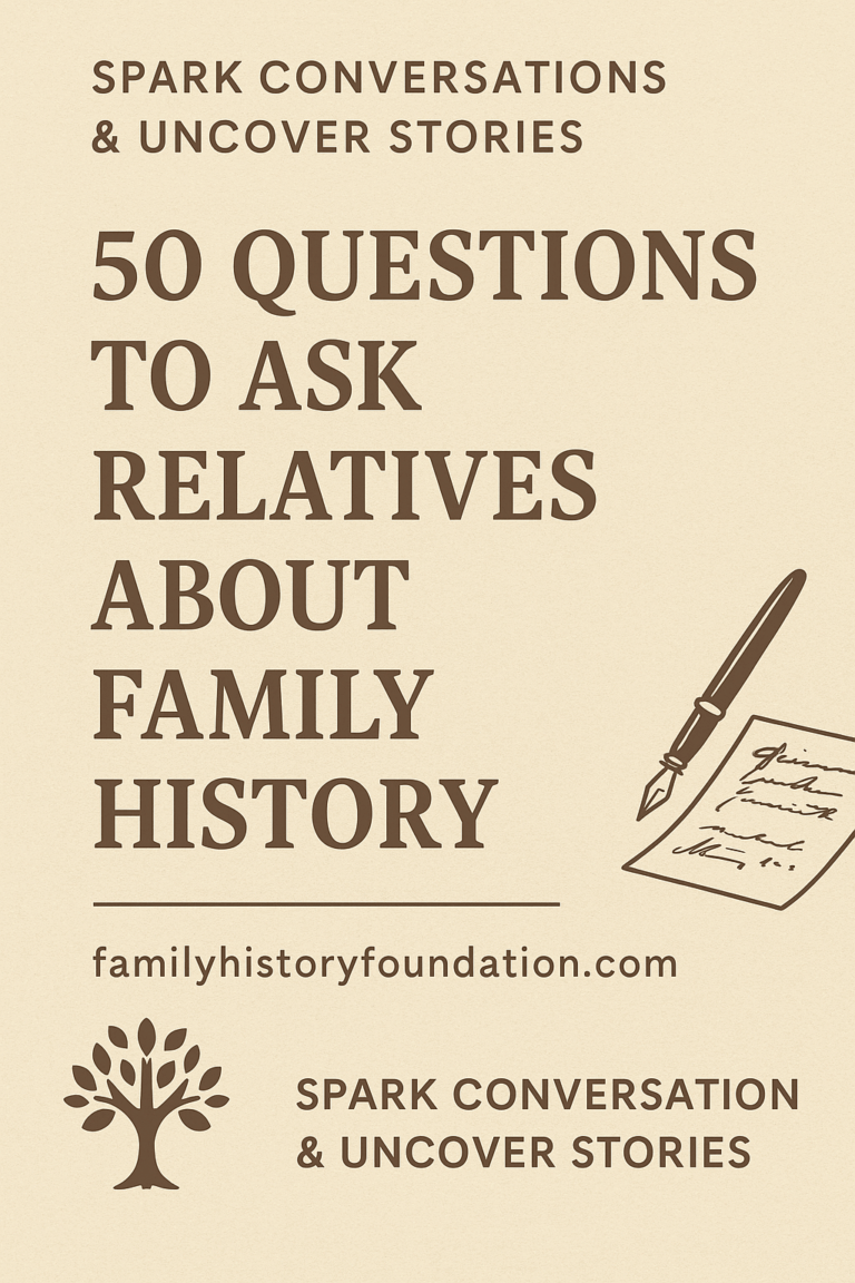 50 Questions to ask relatives about family history