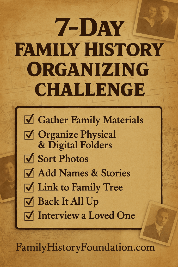 7-Day Family History Organizing Challenge: Your Path to Powerful Genealogy