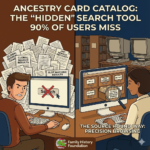 Ancestry Card Catalog displaying 2 users, one looking online the other using the catalogue