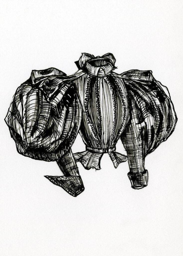 Date Old Photos Romantic era 1835 dress with leg-of-mutton sleeves, center-parted hairstyle, and X-shaped silhouette for dating vintage family photos - Family History Foundation