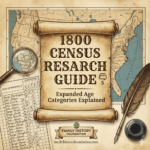 1800 US Federal Census form showing expanded male age categories from under 10 through 45+ for early American genealogy research