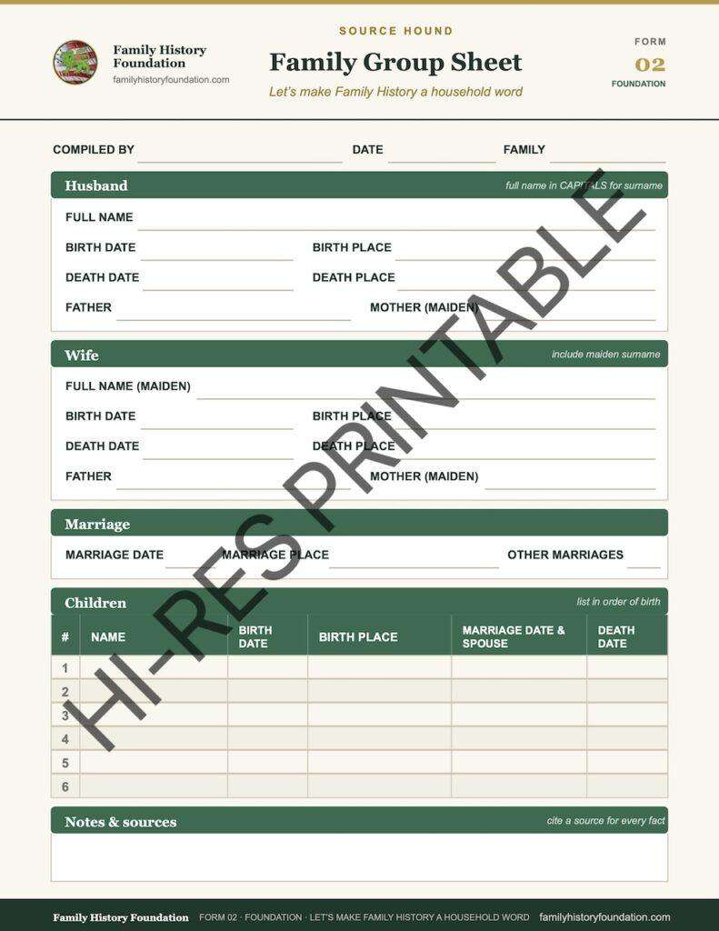 Form 02 Family Group Sheet 12