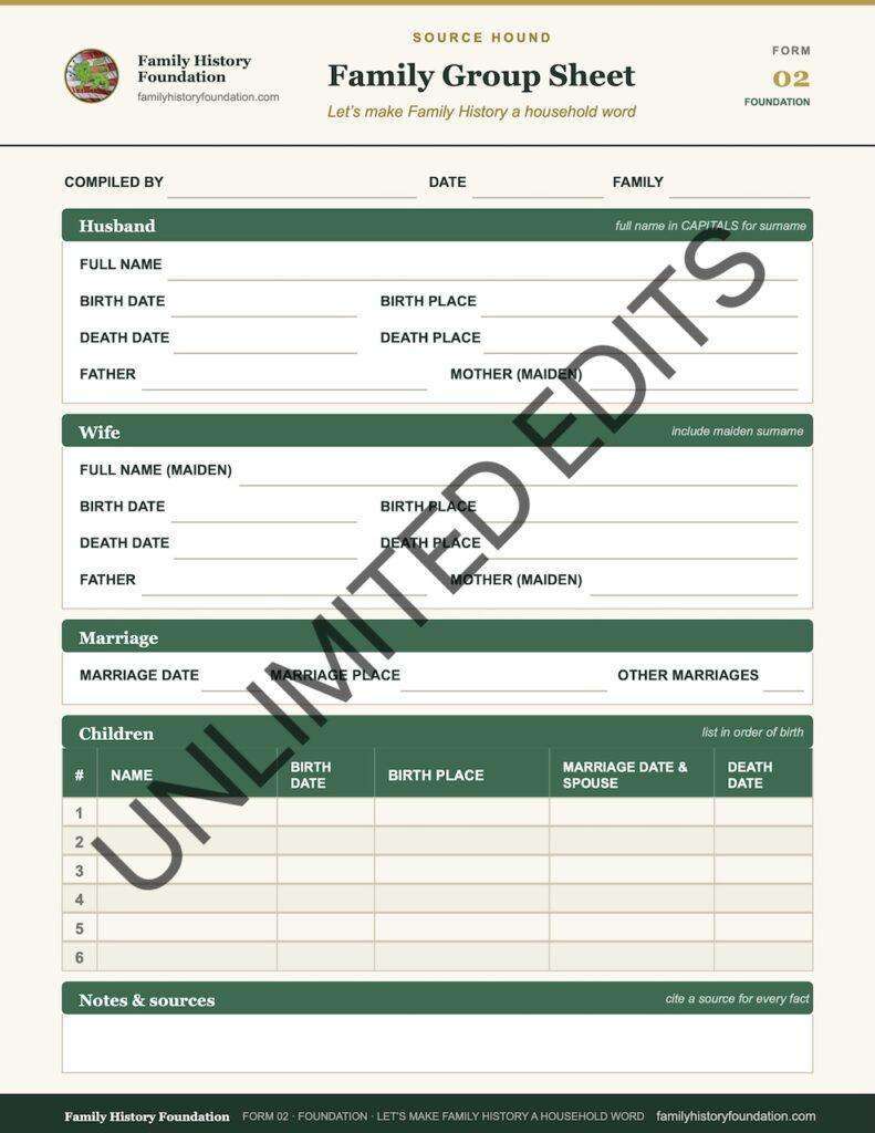 Form 02 Family Group Sheet 13