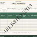 Form 03 Master Research Log 11