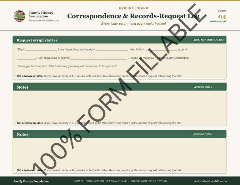 Form 04 Correspondence and Records-Request Log — Fillable & Printable PDF (2 PAGES!) 2 Form 04 Correspondence and Records Request Log 11.2