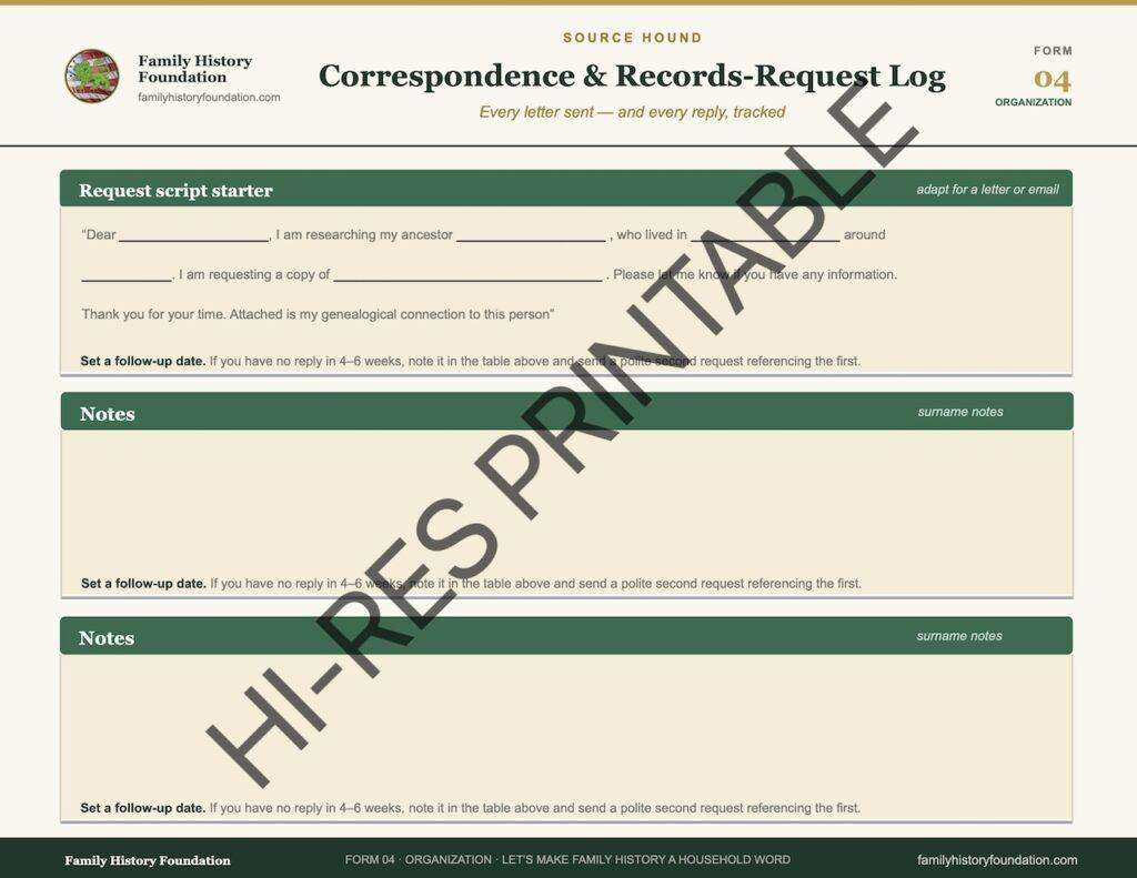 Form 04 Correspondence and Records Request Log 12.2
