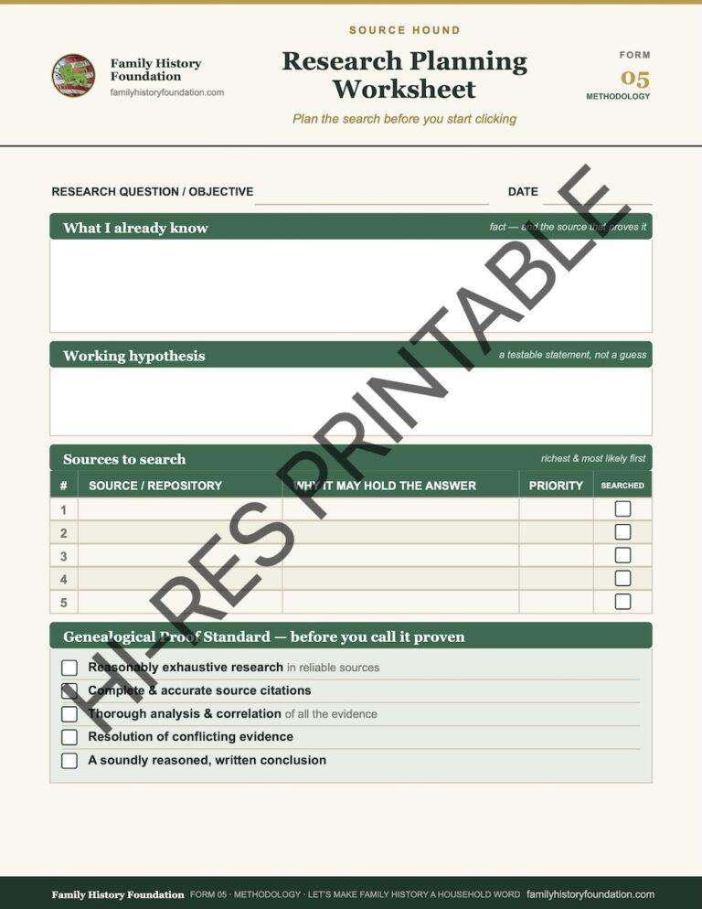 Form 05 Research Planning Worksheet — Fillable & Printable PDF 1 Form 05 Research Planning Worksheet 11