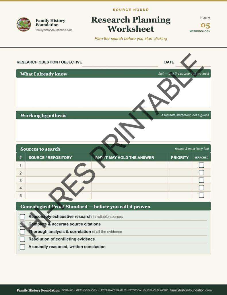 Form 05 Research Planning Worksheet 11