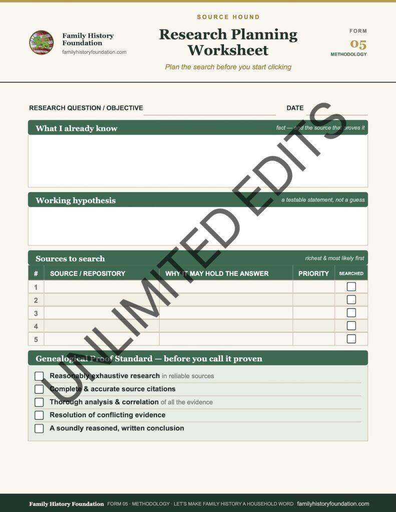 Form 05 Research Planning Worksheet 13