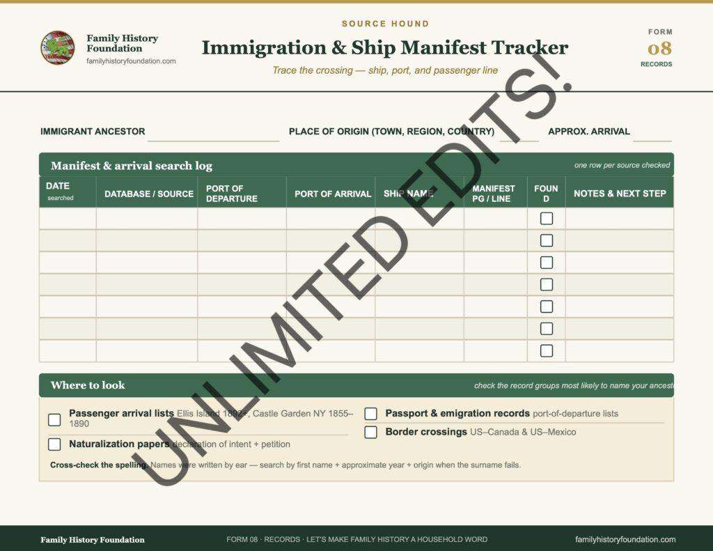 Form 08 Immigration and Ship Manifest Tracker WATERMARK 13