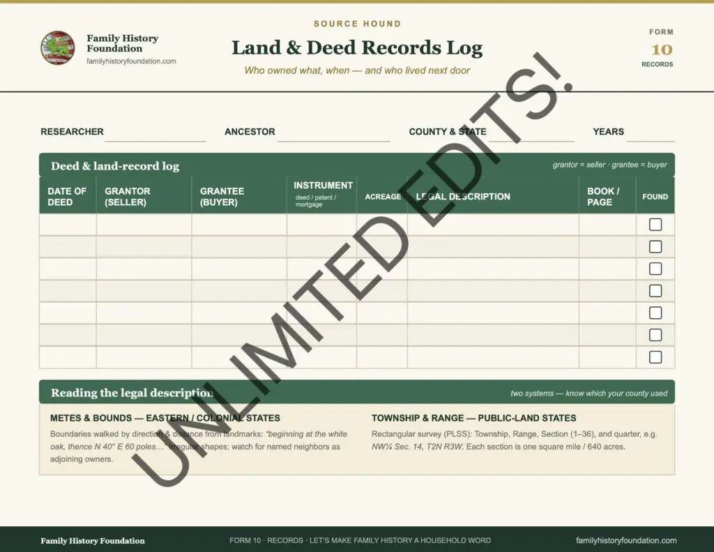 Form 10 Land and Deed Records Log WATERMARK 13