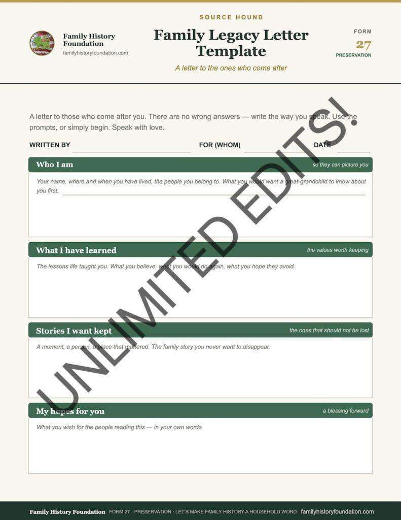 Form 27 Family Legacy Letter Template WATERMARK 1