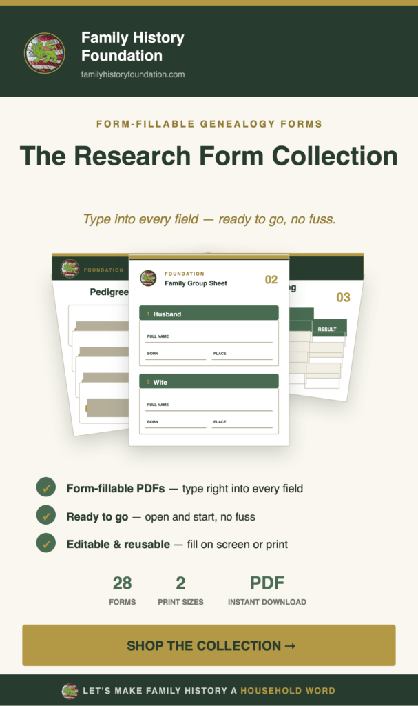 The Family History Foundation Online Store Sidebar Ad