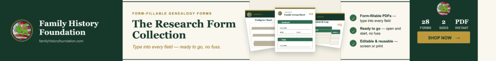 The Family History Foundation Online Store Header Ad