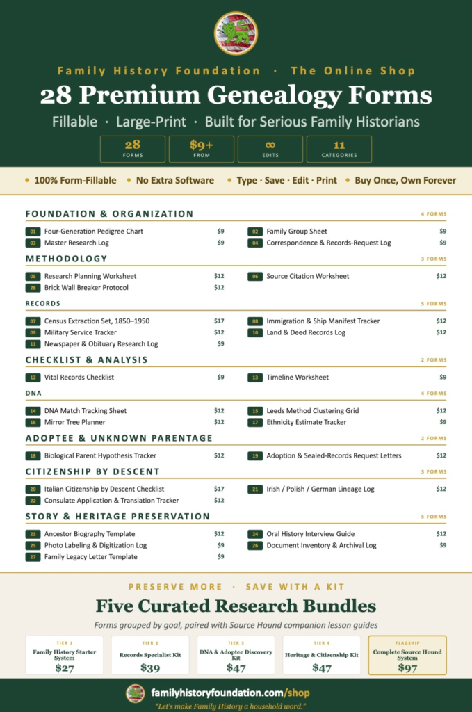 The Family History Foundation Online Shop 29 FHF Shop marketing insert BLOCK2