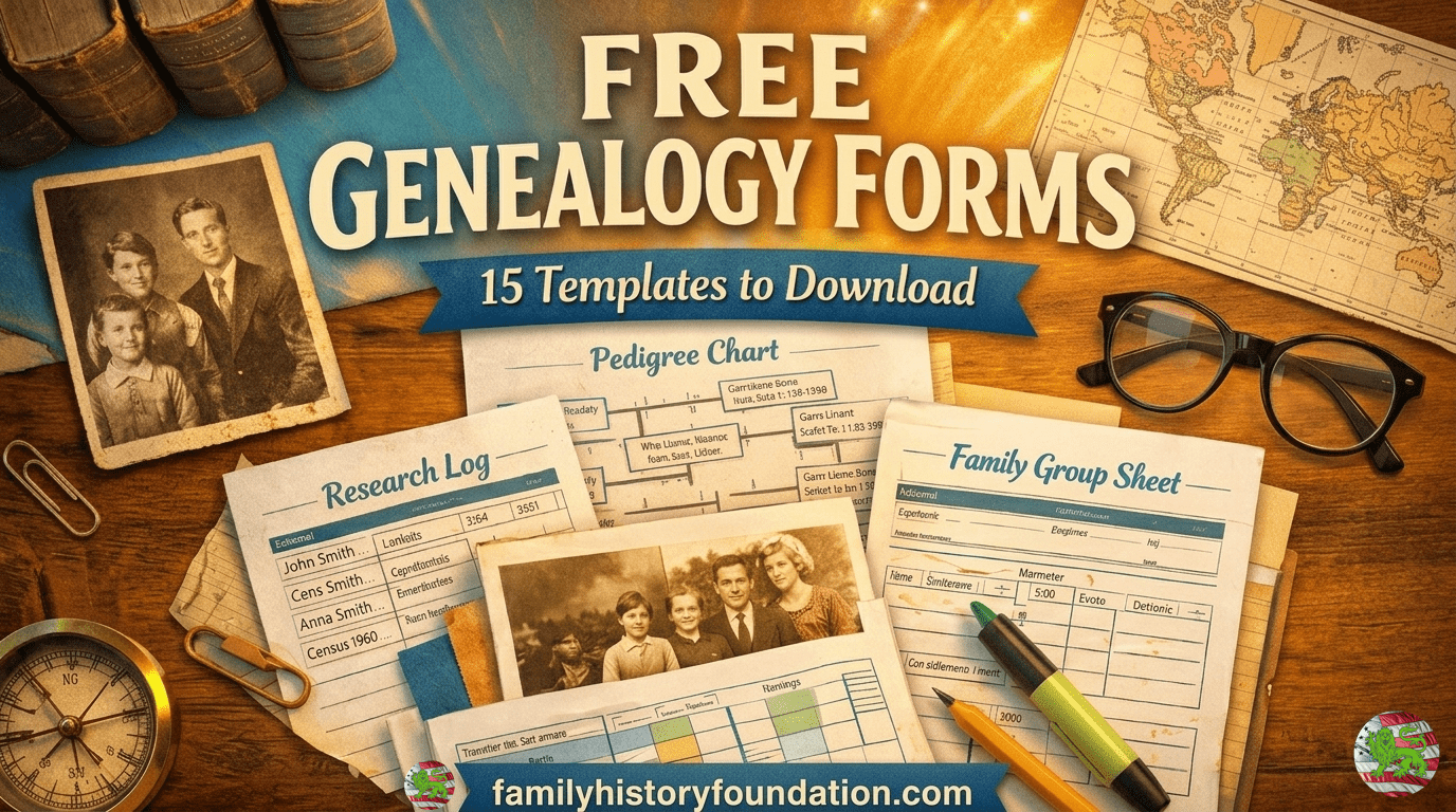 Free Genealogy Templates Bundle from the Family History Foundation